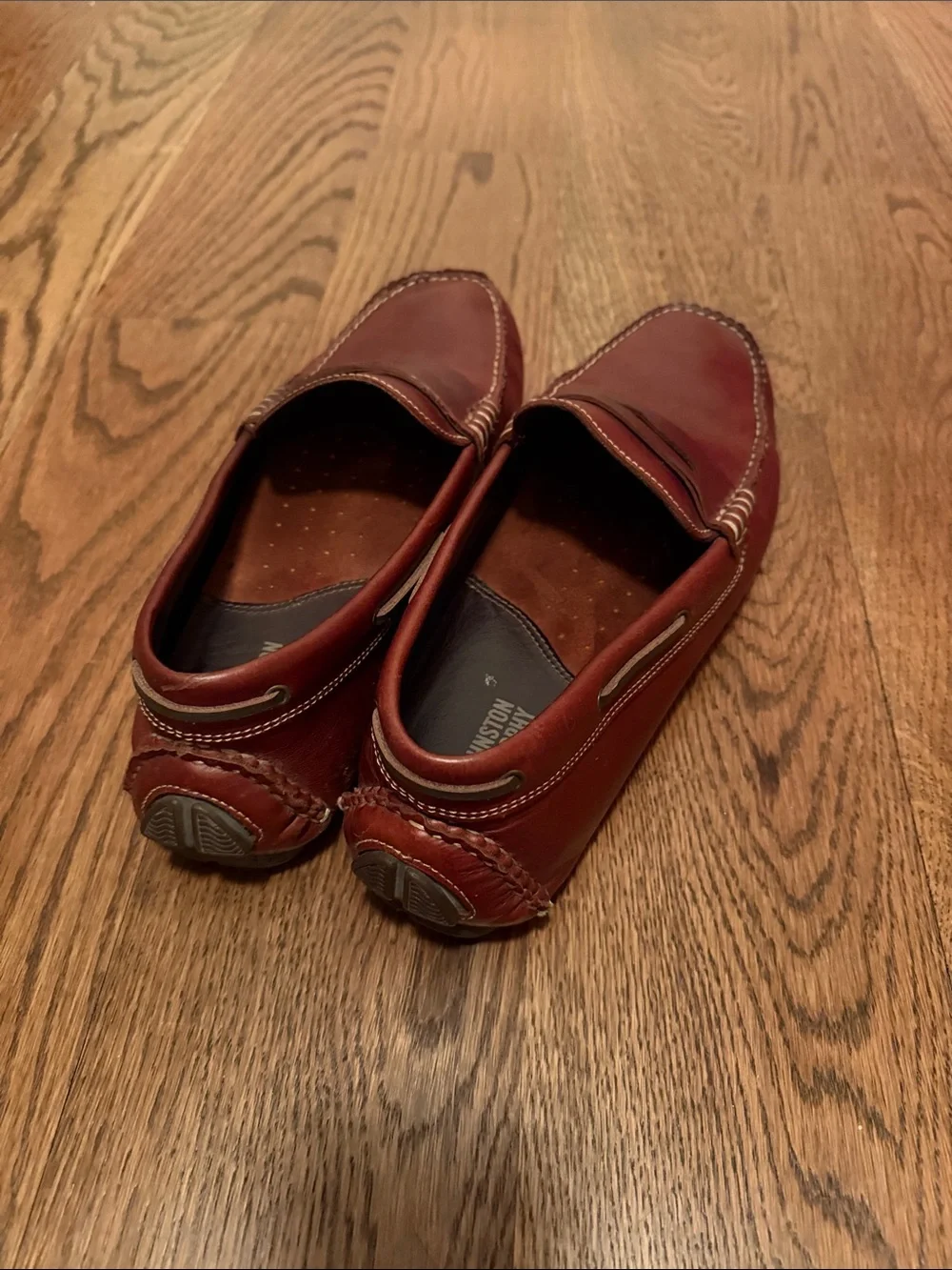 Johnston & Murphy Chestnut Brown Leather Penny Loafers - Men